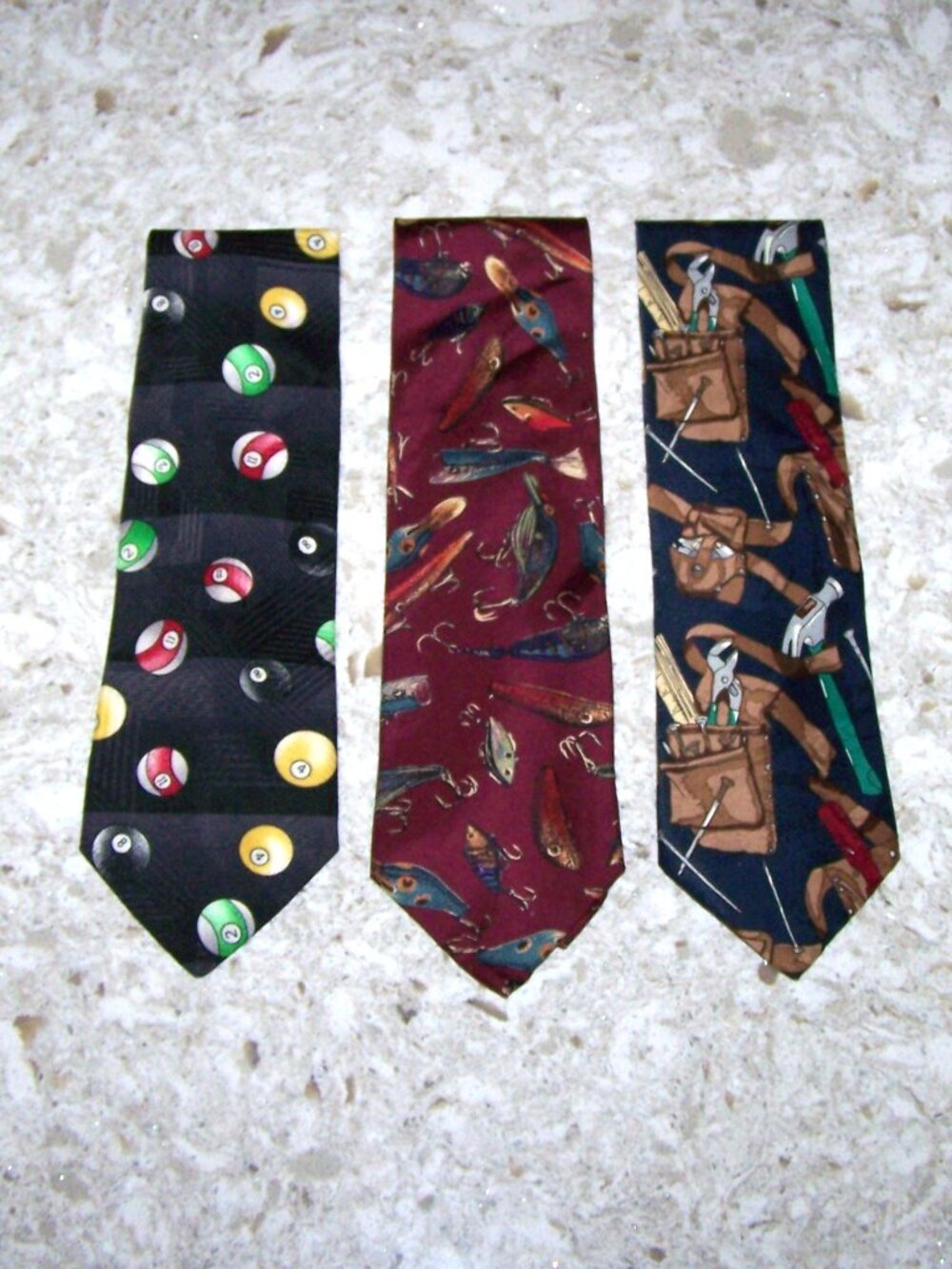 Men’s Necktie Set Pool, Fishing & Tools Ties